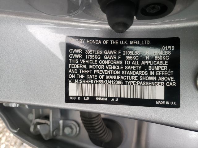 2019 HONDA CIVIC EX SHHFK7H69KU412085