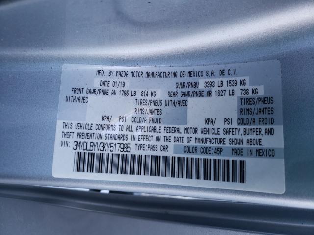 2019 TOYOTA YARIS L 3MYDLBYV3KY517985