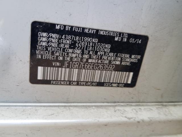 2014 SUBARU IMPREZA WR JF1GR7E66EG263592