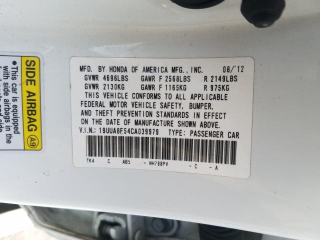 2012 ACURA TL 19UUA8F54CA039979