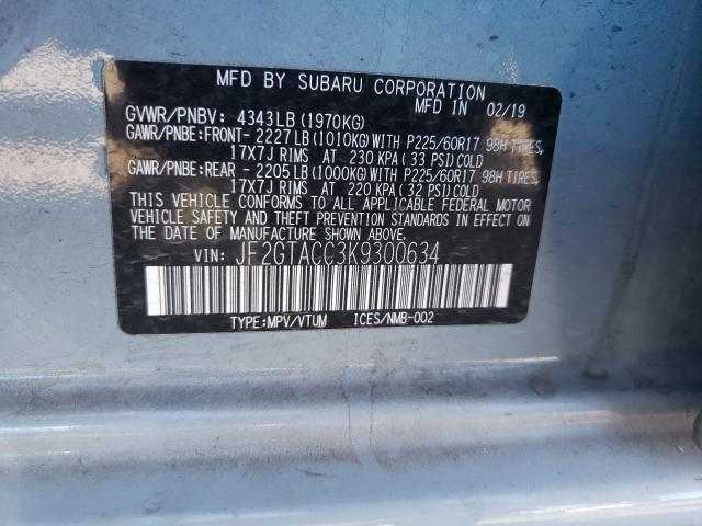2019 SUBARU CROSSTREK JF2GTACC3K9300634