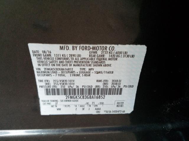 2016 FORD FLEX SEL 2FMGK5C83GBA16852