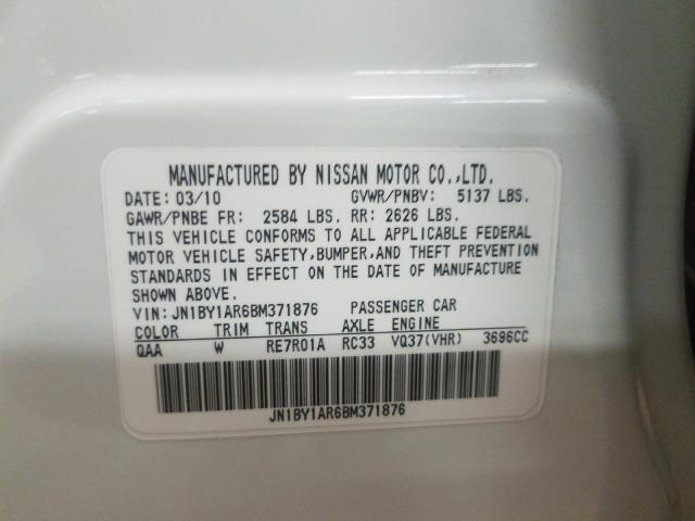 2011 INFINITI M35X JN1BY1AR6BM371876