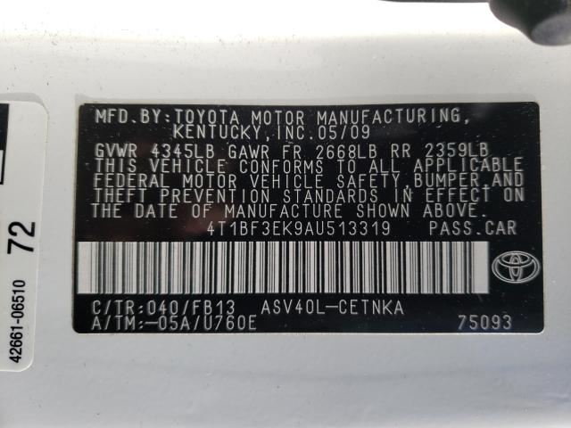 2010 TOYOTA CAMRY BASE 4T1BF3EK9AU513319