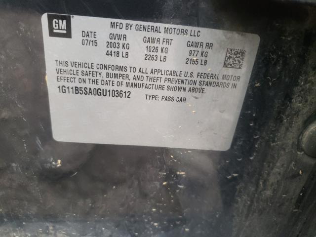 2016 CHEVROLET MALIBU LIM 1G11B5SA0GU103612