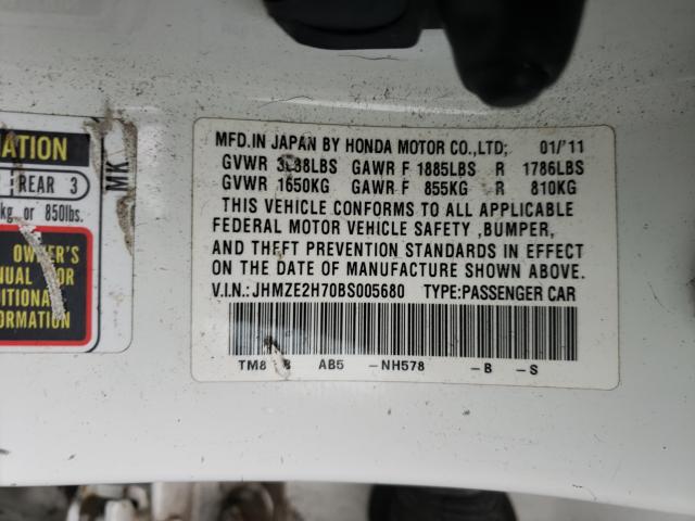 2011 HONDA INSIGHT EX JHMZE2H70BS005680