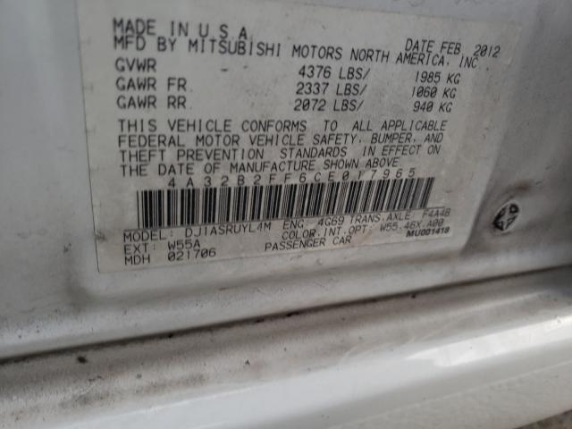 2012 MITSUBISHI GALANT FE 4A32B2FF6CE017965