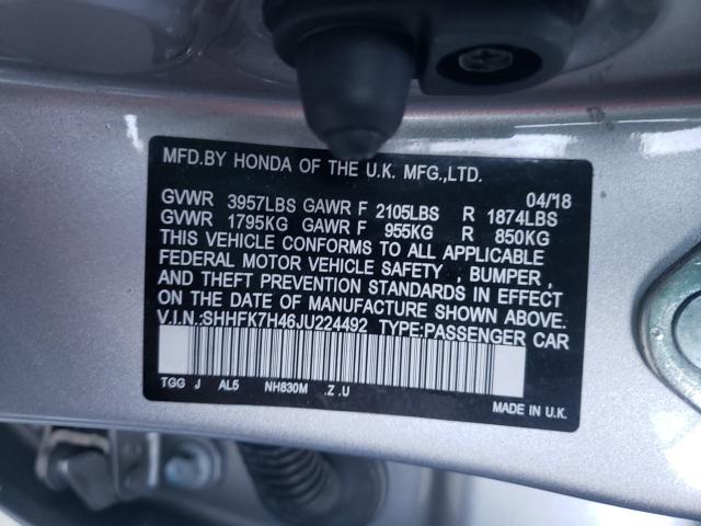 2018 HONDA CIVIC SPOR SHHFK7H46JU224492