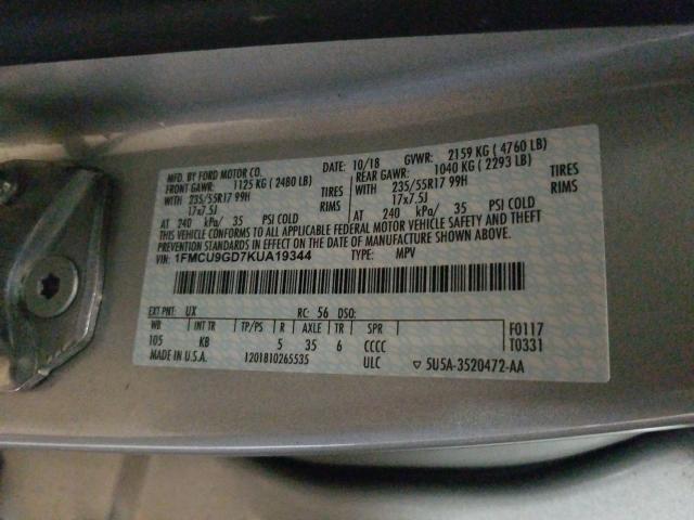 2019 FORD ESCAPE SE 1FMCU9GD7KUA19344