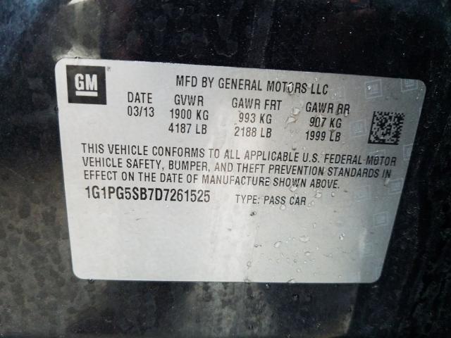 2013 CHEVROLET CRUZE LTZ 1G1PG5SB7D7261525