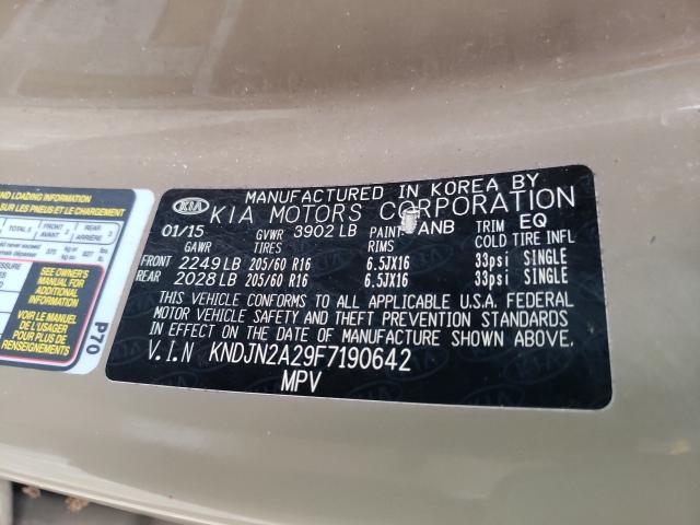 2015 KIA SOUL KNDJN2A29F7190642