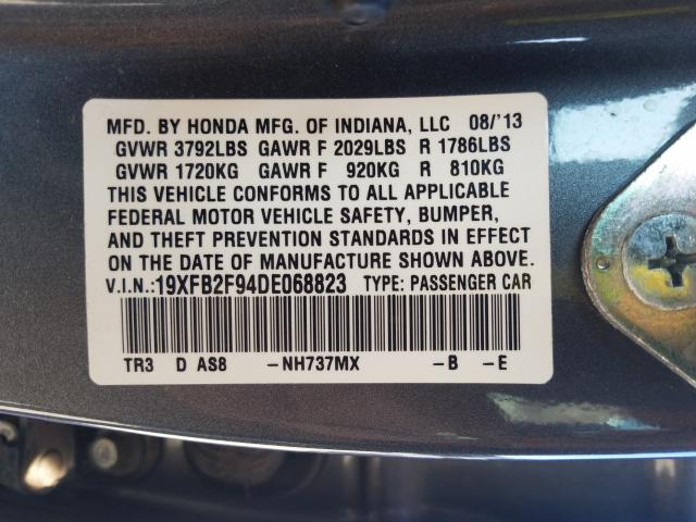 2013 HONDA CIVIC EXL 19XFB2F94DE068823