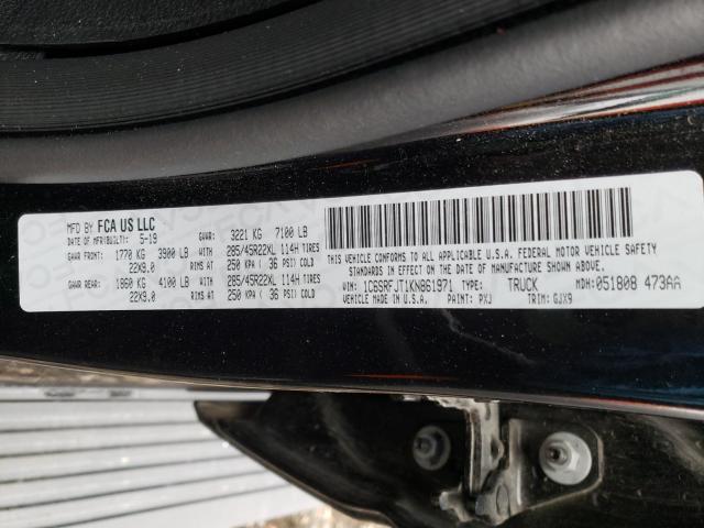 2019 RAM 1500 LARAM 1C6SRFJT1KN861971