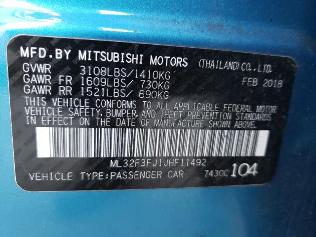 2018 MITSUBISHI MIRAGE G4 ML32F3FJ1JHF11492