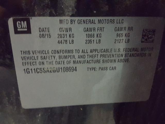 2016 CHEVROLET MALIBU LIM 1G11C5SA2GU108694