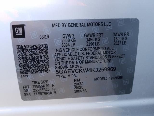2019 BUICK ENCLAVE AV 5GAEVCKW4KJ259969