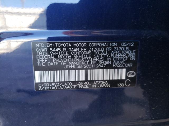 2012 LEXUS LS 460 JTHBL5EF2C5112847
