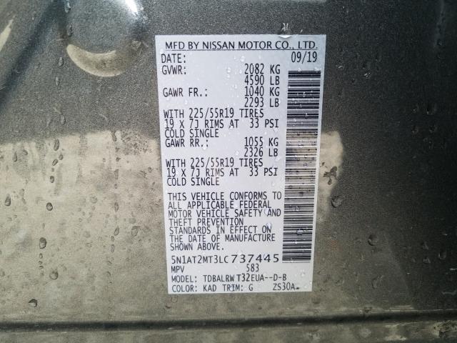 2020 NISSAN ROGUE S 5N1AT2MT3LC737445