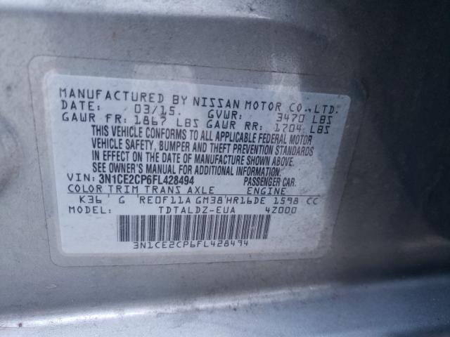 2015 NISSAN VERSA NOTE 3N1CE2CP6FL428494