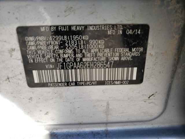 2014 SUBARU IMPREZA JF1GPAA62EH286547