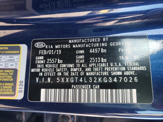 2019 KIA OPTIMA 5XXGT4L32KG347026