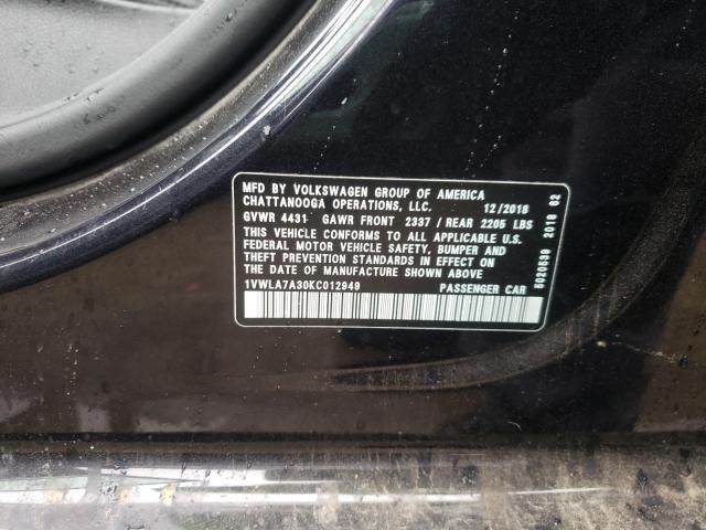 2019 VOLKSWAGEN PASSAT WOL 1VWLA7A30KC012949
