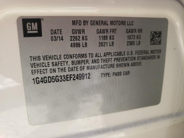 2014 BUICK LACROSSE P 1G4GD5G33EF249912