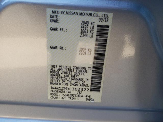 2019 NISSAN LEAF S 1N4AZ1CP7KC302322