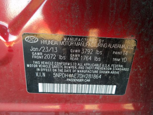 2013 HYUNDAI ELANTRA GL 5NPDH4AE7DH281864