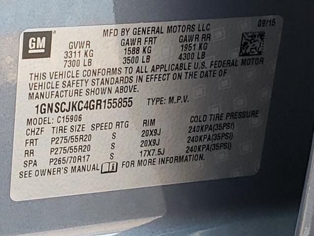 2016 CHEVROLET SUBURBAN C 1GNSCJKC4GR155855