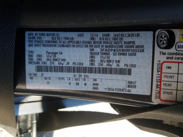 2017 FORD FIESTA ST 3FADP4GX9HM103326