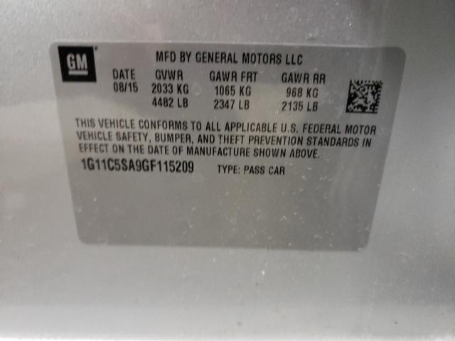 2016 CHEVROLET MALIBU  LT 1G11C5SA9GF115209