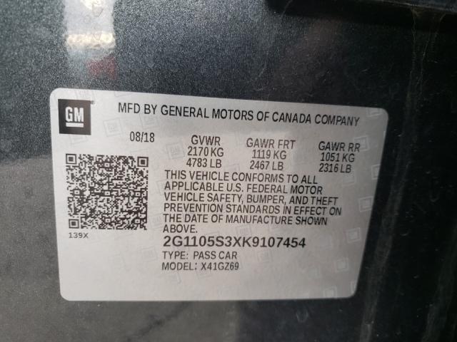 2019 CHEVROLET IMPALA PRE 2G1105S3XK9107454