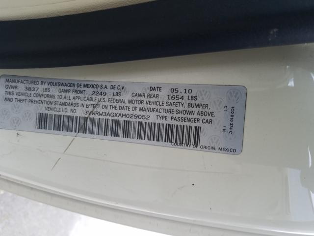 2010 VOLKSWAGEN NEW BEETLE 3VWRW3AGXAM029052
