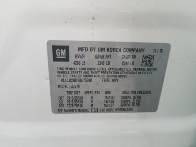 2016 BUICK ENCORE KL4CJCSB4GB575690
