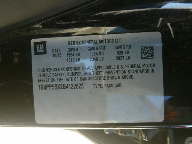2016 BUICK VERANO 1G4PP5SK2G4122623