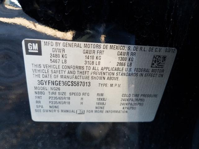 2012 CADILLAC SRX 3GYFNGE36CS587013