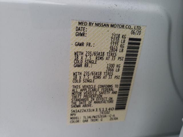 2020 NISSAN MURANO S 5N1AZ2AJ1LN151140