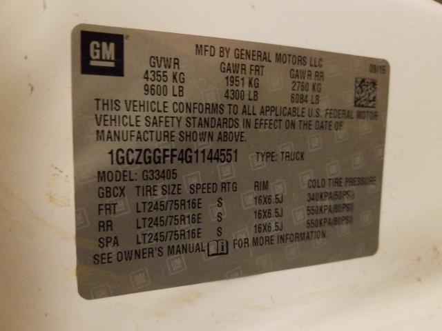 2016 CHEVROLET EXPRESS G3 1GCZGGFF4G1144551