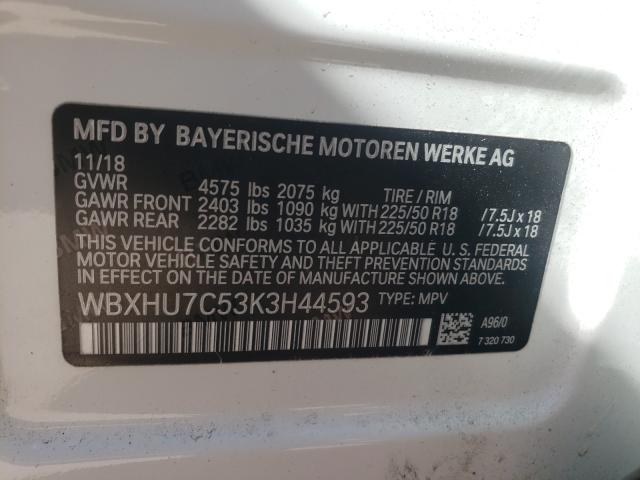 2019 BMW X1 SDRIVE2 WBXHU7C53K3H44593