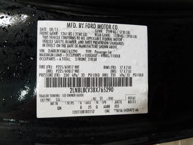 2011 LINCOLN TOWN CAR S 2LNBL8CV3BX765290