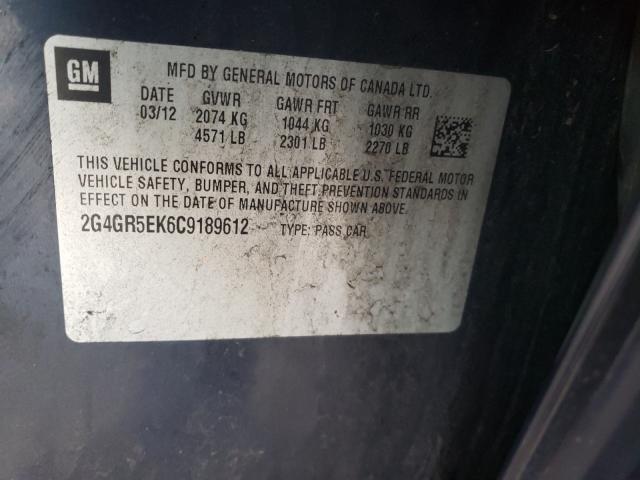 2012 BUICK REGAL 2G4GR5EK6C9189612