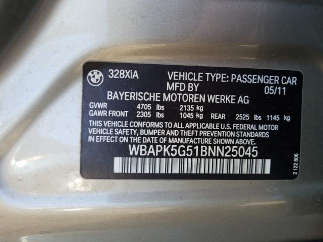 2011 BMW 328 XI SUL WBAPK5G51BNN25045
