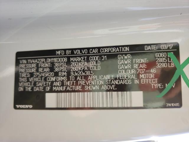 2017 VOLVO XC90 T6 YV4A22PL0H1183008