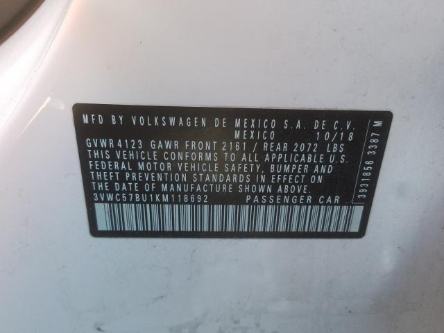 2019 VOLKSWAGEN JETTA S 3VWC57BU1KM118692