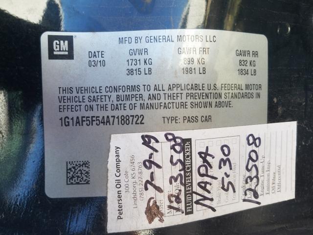 2010 CHEVROLET COBALT 2LT 1G1AF5F54A7188722