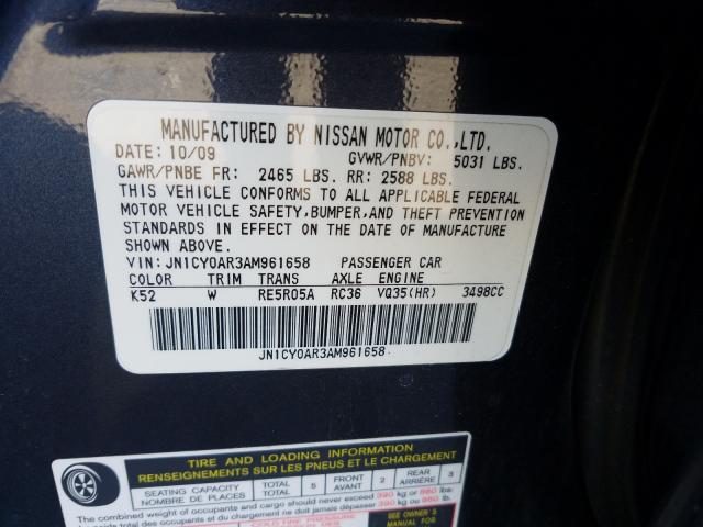 2010 INFINITI M35 BASE JN1CY0AR3AM961658