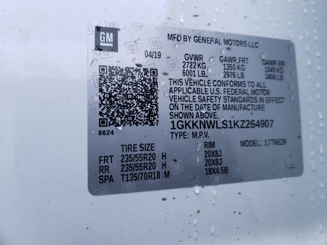 2019 GMC ACADIA SLT 1GKKNWLS1KZ264907