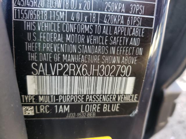 2018 LAND ROVER RANGE ROVE SALVP2RX6JH302790