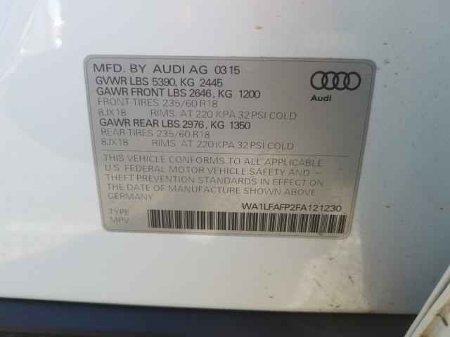 2015 AUDI Q5 PREMIUM WA1LFAFP2FA121230